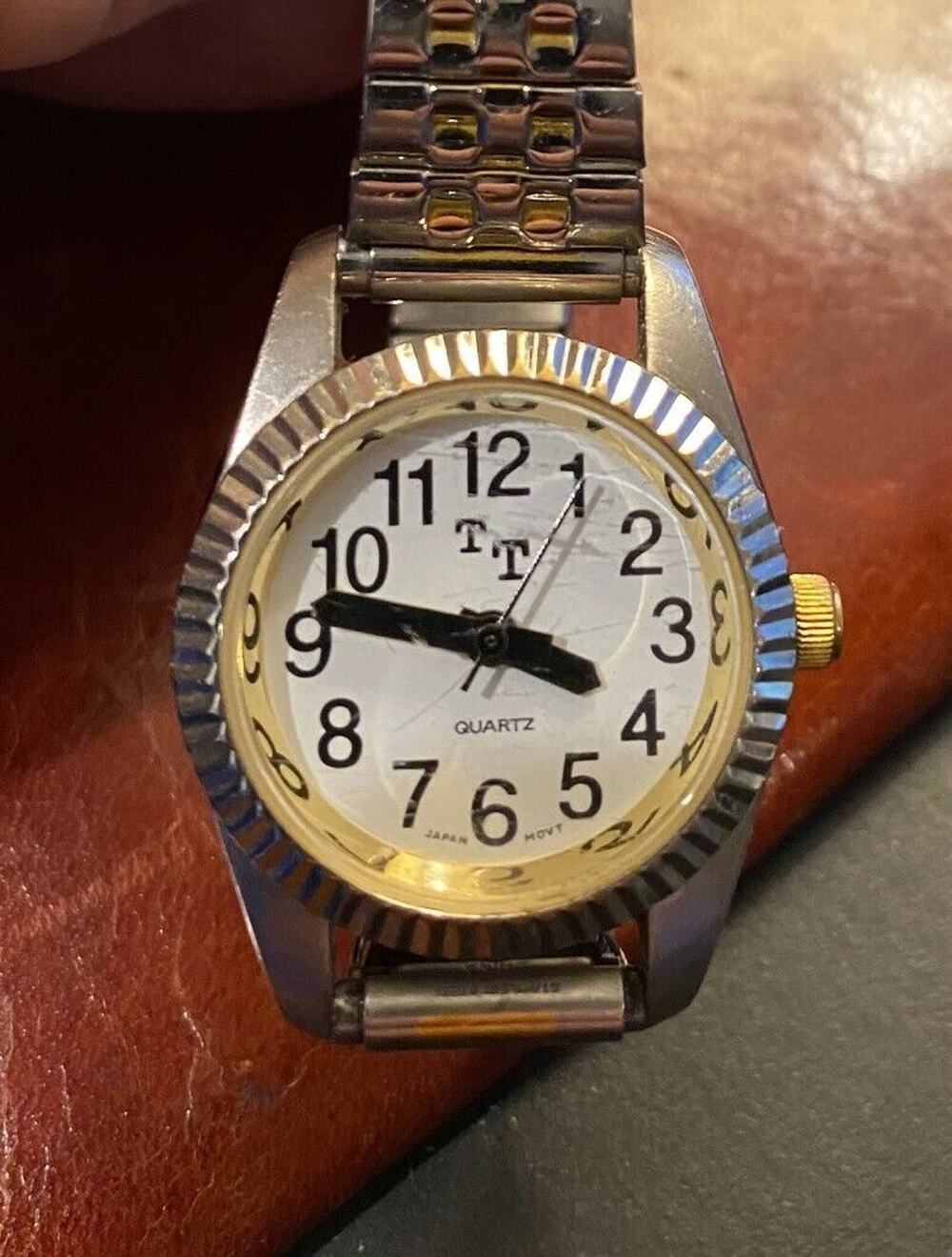 Women's 27mm Gold Tone TT Watch, Expansion Band, Easy Read
